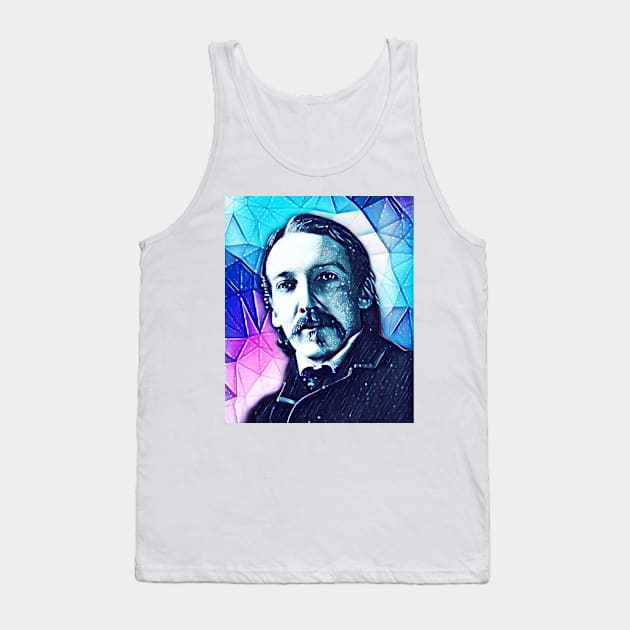 Robert Louis Stevenson Snowy Portrait | Robert Louis Stevenson Artwork 8 Tank Top by JustLit